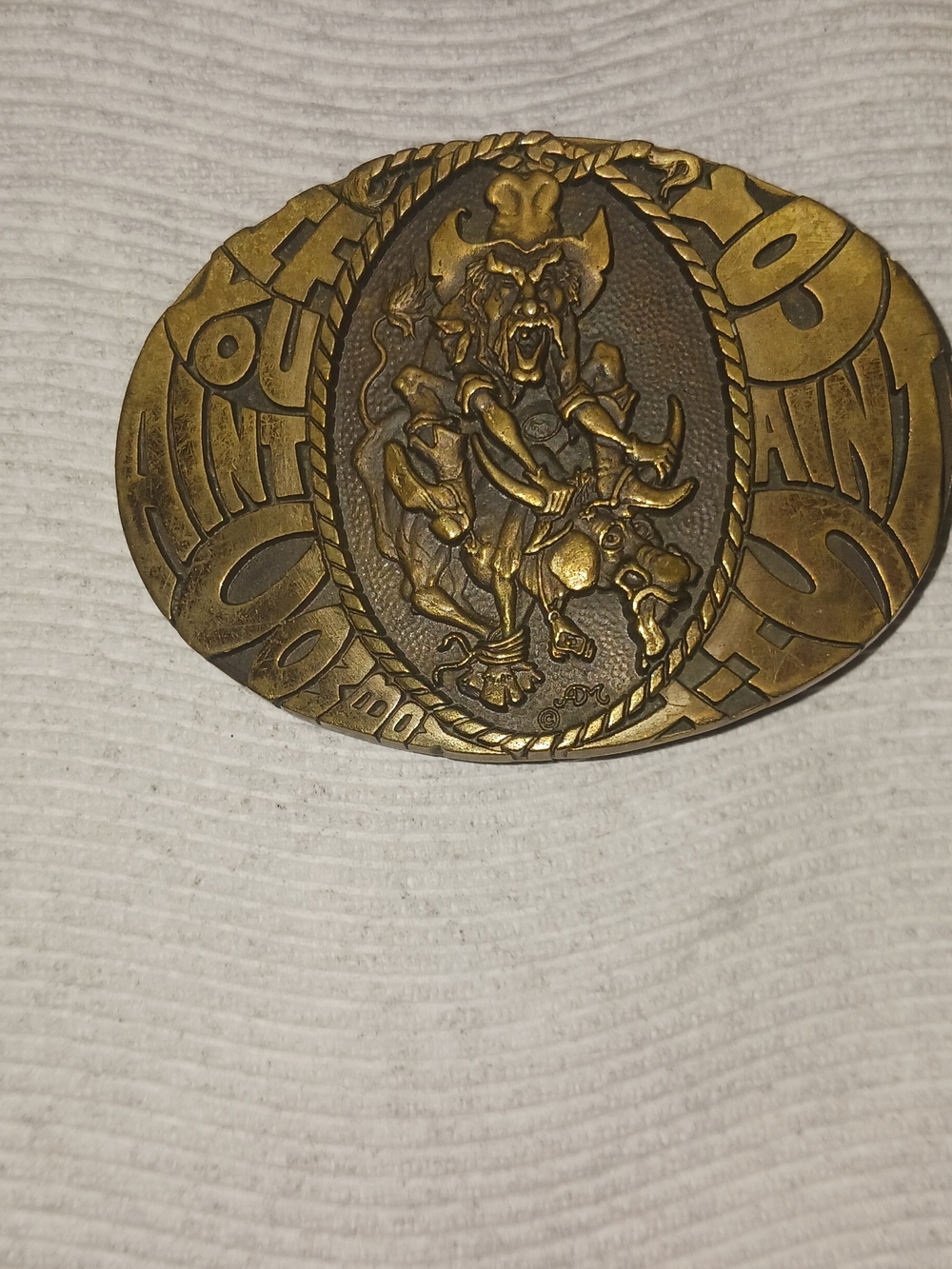 Antique Brass Joker Motif Decorative Belt Buckle